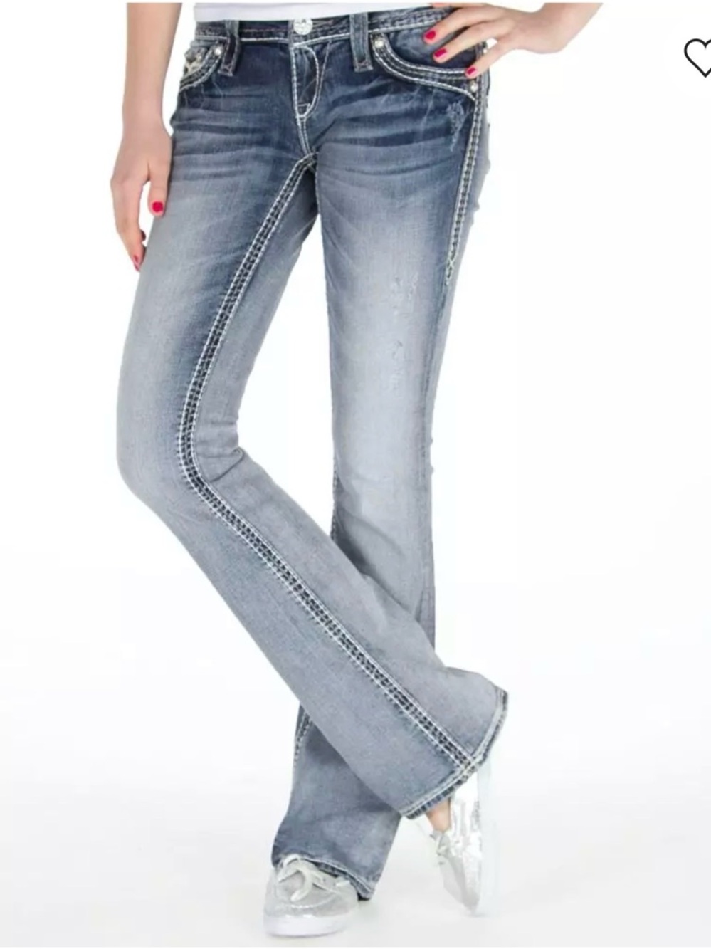 The Buckle Rock Revival Gabrielle Boot Stretch Denim Jean Size 30 - Picture 3 of 13